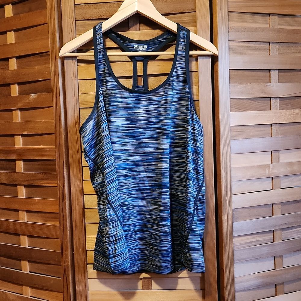 OGIO Endurance Foxy's Bar & Grill Tank Top Women XL Blue Black Gray Polyester